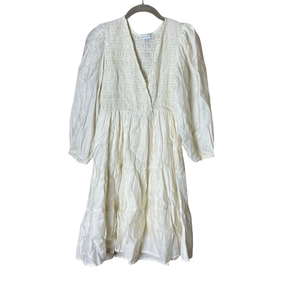 Moon River Anthropologie White Gauze Boho Tiered Festival Dress Womens Large